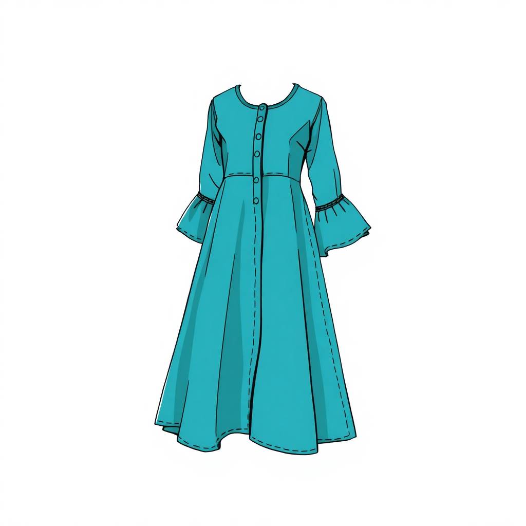 Elegant Pleated Flared Rayon Kurti for Women – Solid Round Neck Design