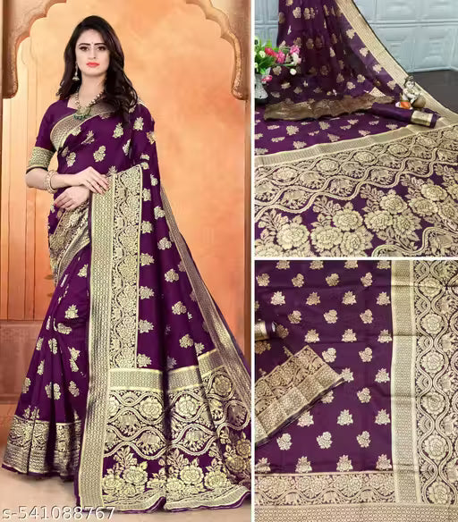 Tremendous Soft Banarasi Silk Saree With Supernal Blouse Piece