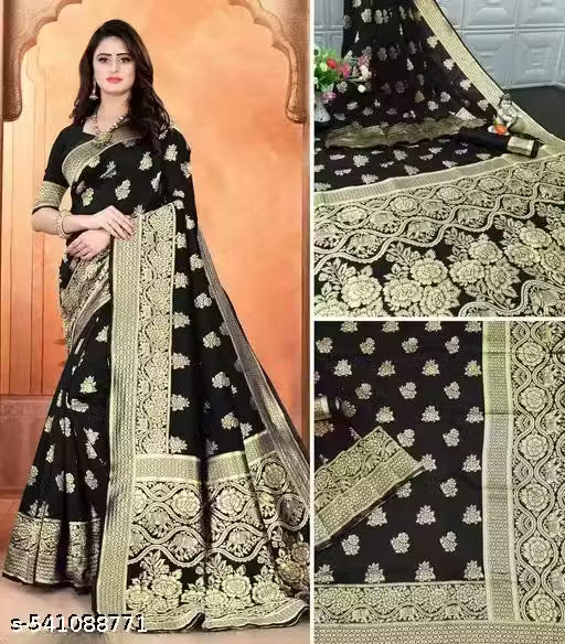 Tremendous Soft Banarasi Silk Saree With Supernal Blouse Piece