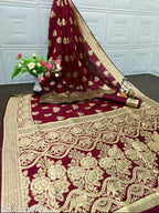 Tremendous Soft Banarasi Silk Saree With Supernal Blouse Piece